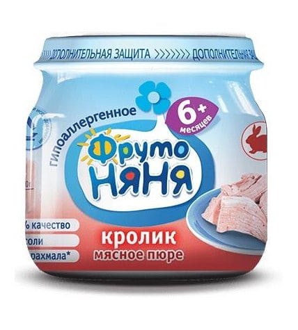 Пюре ФрутоНяня из мяса кролика гипоаллергенное с 6 месяцев