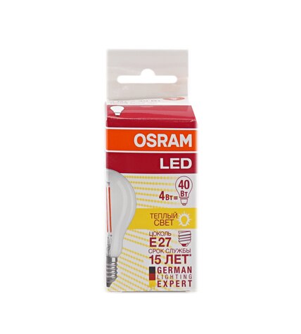 Лампа светодиодная Osram LED Е27 5,4W теплый свет